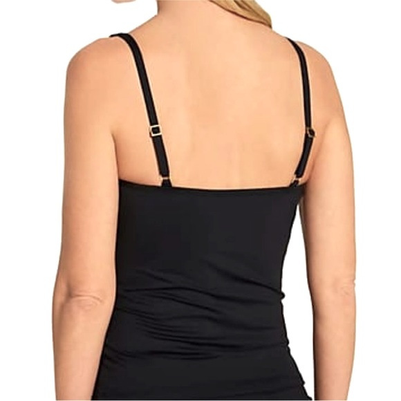 NEW La Blanca Island Goddess Black Tankini Top Size 6 - Picture 3 of 8